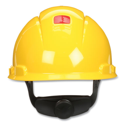 Securefit H-series Hard Hats, H-700 Vented Cap With Uv Indicator, 4-point Pressure Diffusion Ratchet Suspension, Yellow