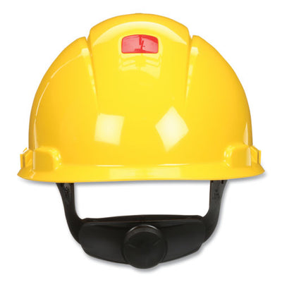 Securefit H-series Hard Hats, H-700 Vented Cap With Uv Indicator, 4-point Pressure Diffusion Ratchet Suspension, Yellow