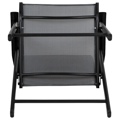 2pk Black Folding Patio Chair