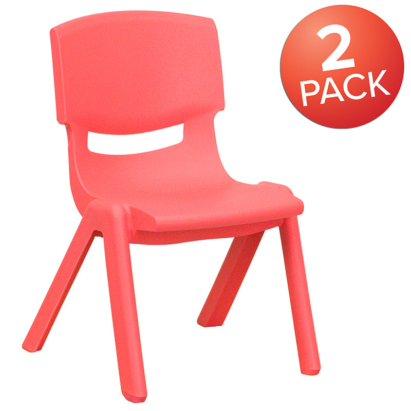 2pk Red Plastic Stack Chair