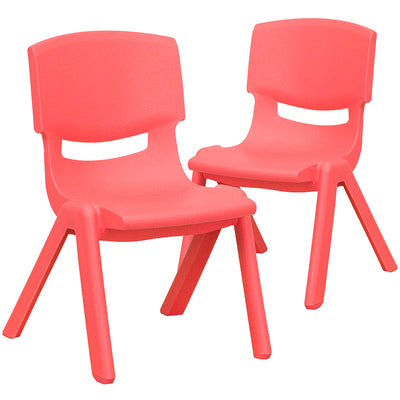 2pk Red Plastic Stack Chair