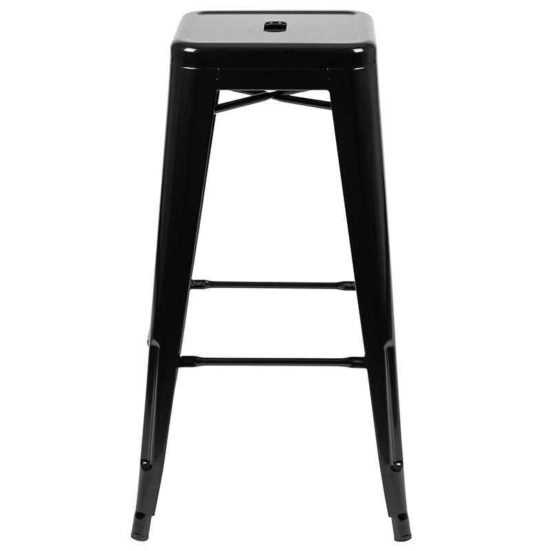 Black 30" High Metal Stool