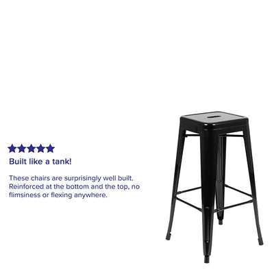 Black 30" High Metal Stool