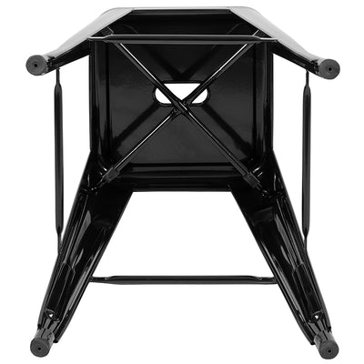 Black 30" High Metal Stool