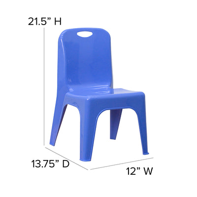 4pk Blue Plastic Stack Chair