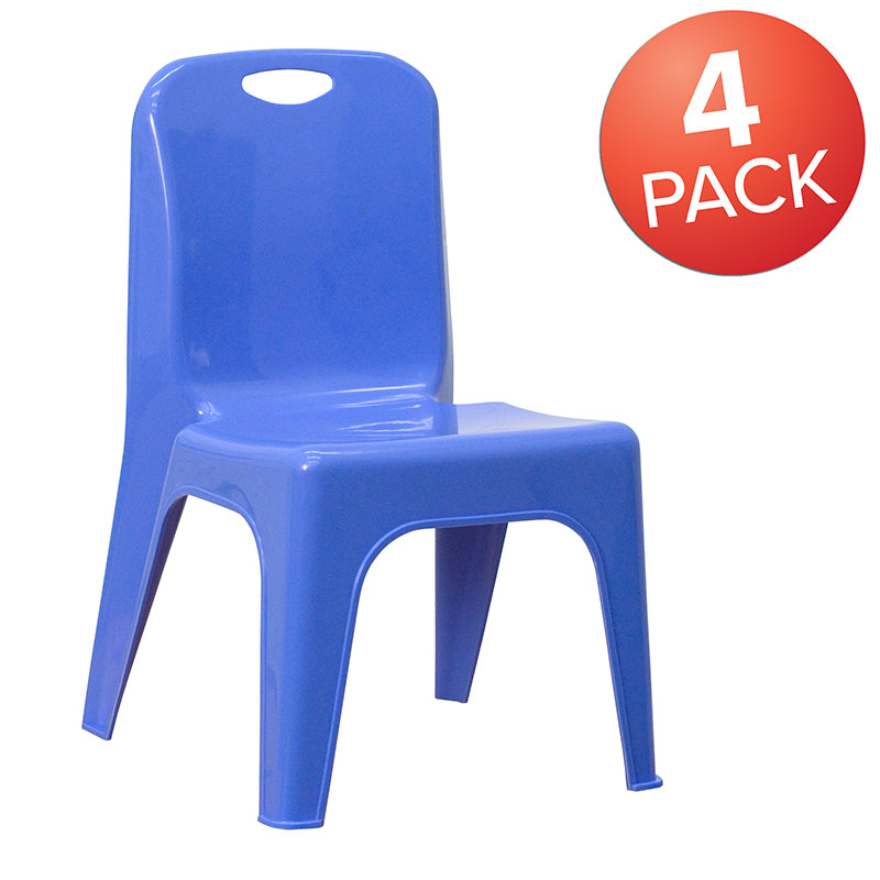 4pk Blue Plastic Stack Chair