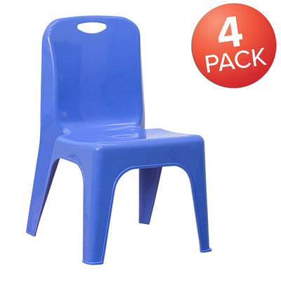 4pk Blue Plastic Stack Chair