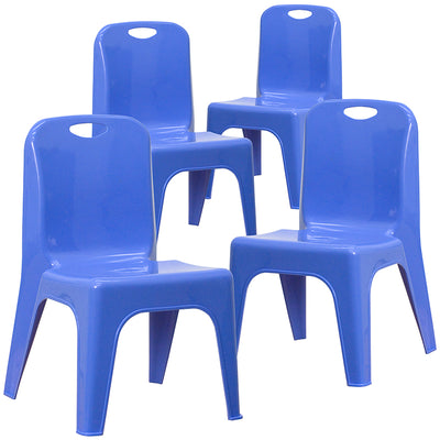 4pk Blue Plastic Stack Chair