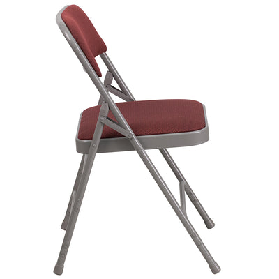 Burgundy Fabric Metal Chair