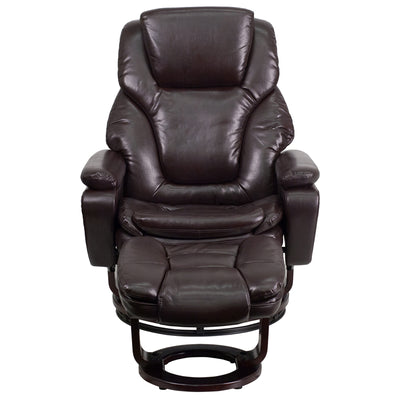 Brown Leather Recliner&ottoman