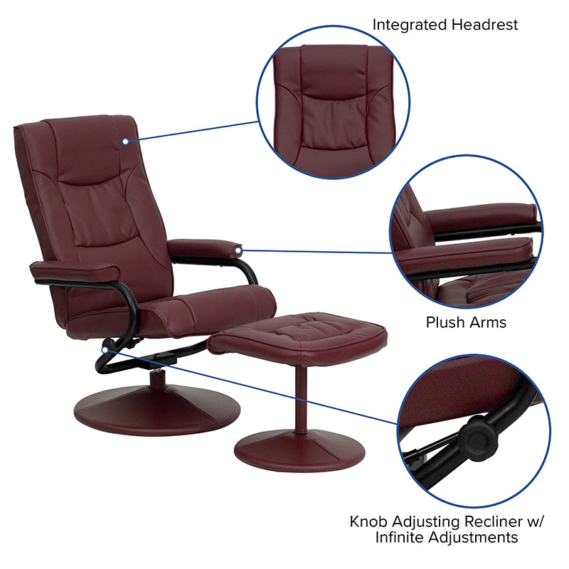 Burgundy Leather Recliner