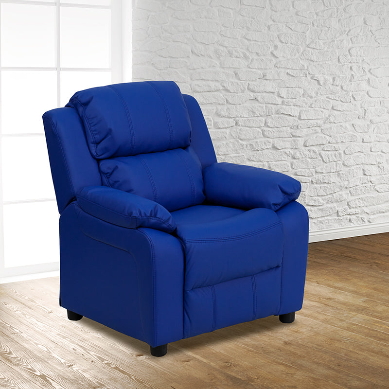 Blue Vinyl Kids Recliner