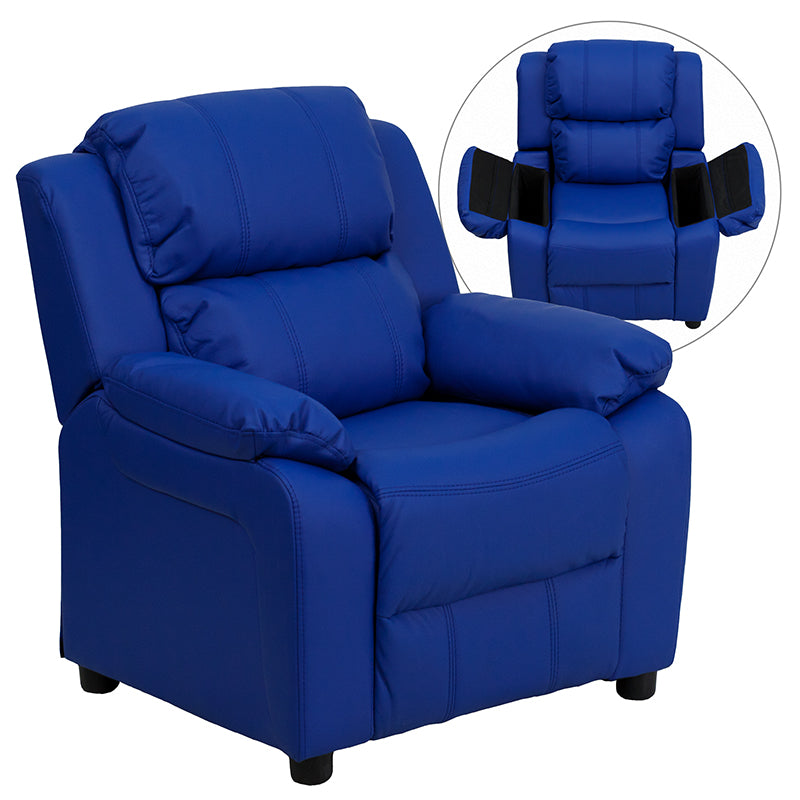 Blue Vinyl Kids Recliner