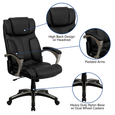 Black High Back Leather Chair