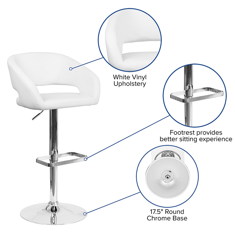 White Vinyl Barstool