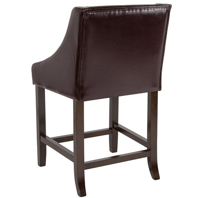 24" Brown Leathersoft Stool