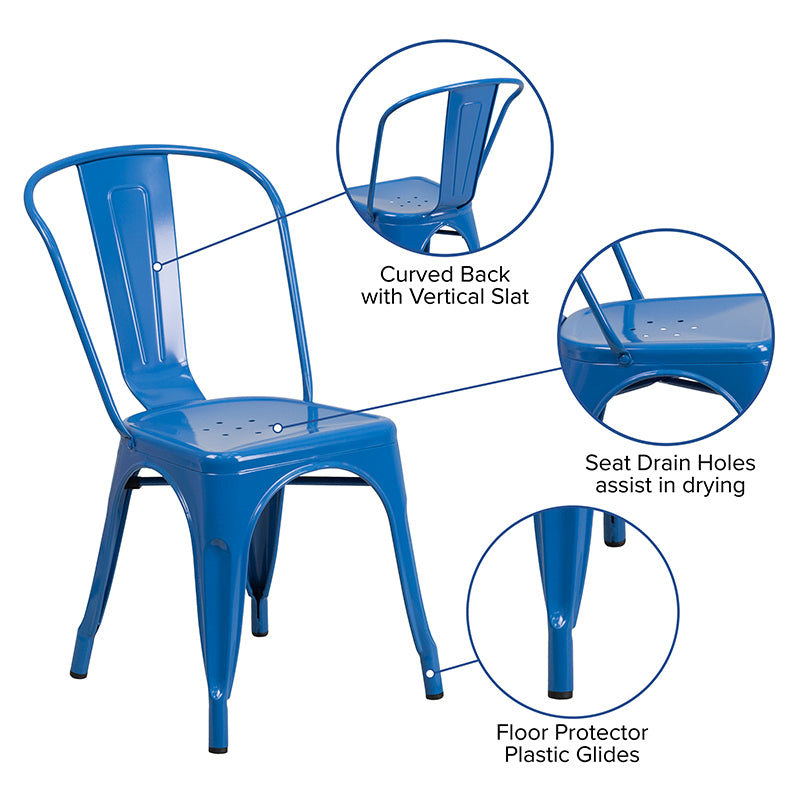 Blue Metal Chair