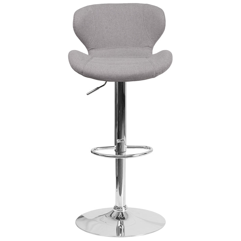 Gray Fabric Barstool