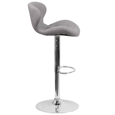 Gray Fabric Barstool