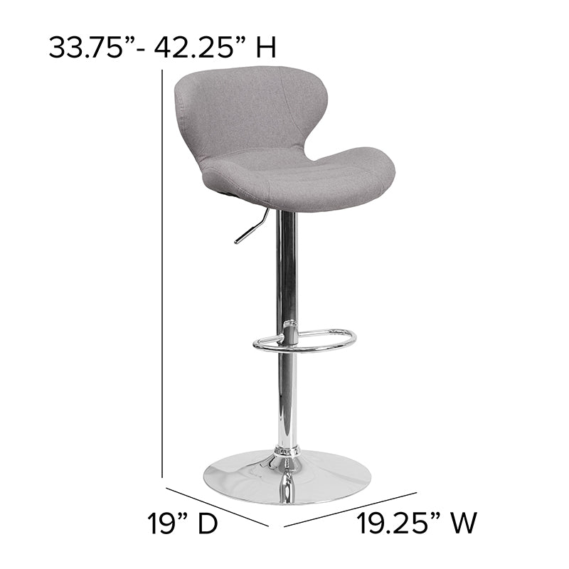 Gray Fabric Barstool