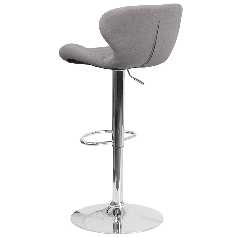 Gray Fabric Barstool