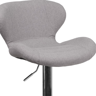 Gray Fabric Barstool