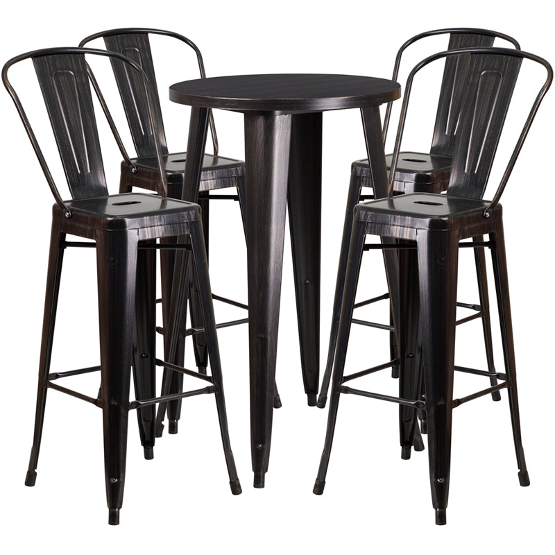 24rd Aged Black Metal Bar Set