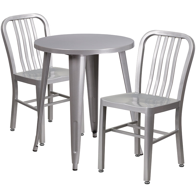 24rd Silver Metal Table Set