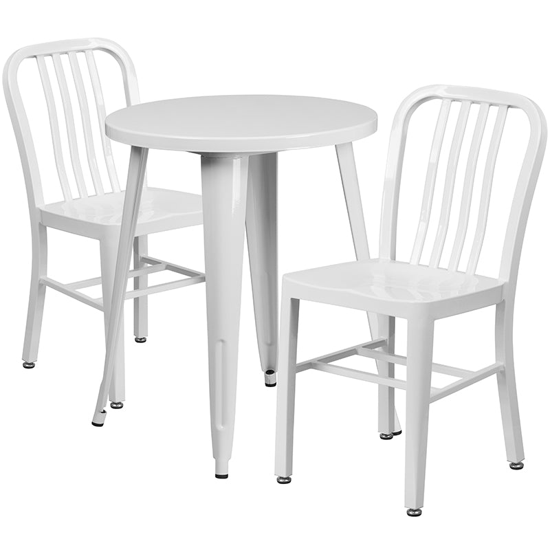 24rd White Metal Table Set