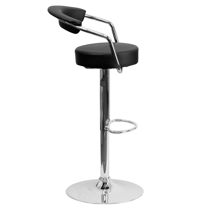 Black Vinyl Barstool