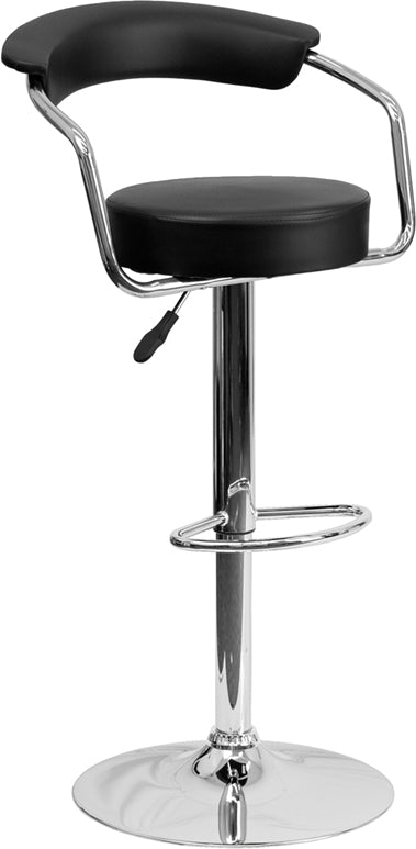 Black Vinyl Barstool