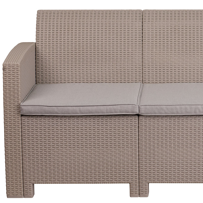 Light Gray Rattan Outdoor Sofa