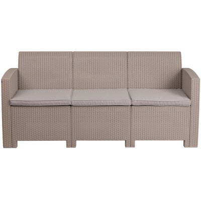 Light Gray Rattan Outdoor Sofa