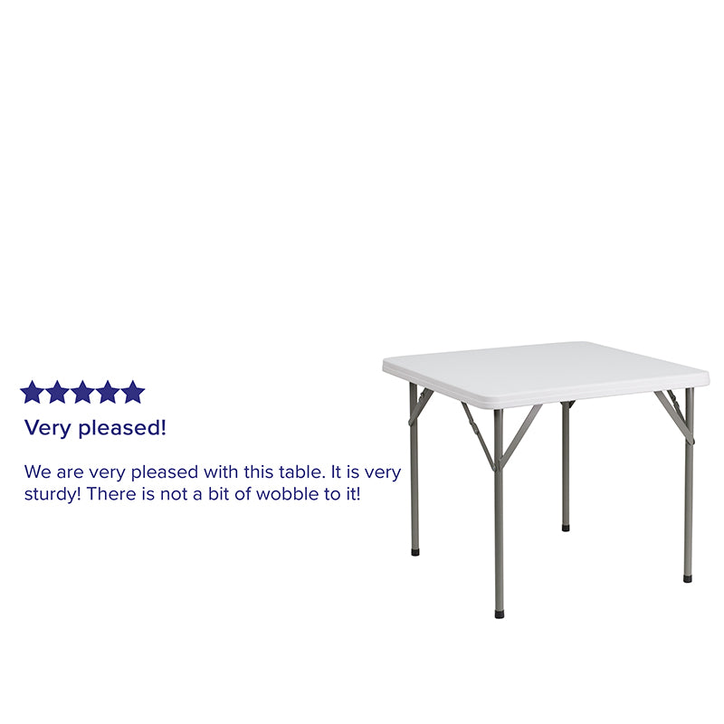 34sq White Plastic Fold Table