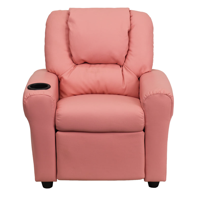 Pink Vinyl Kids Recliner