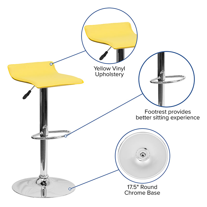 Yellow Vinyl Barstool