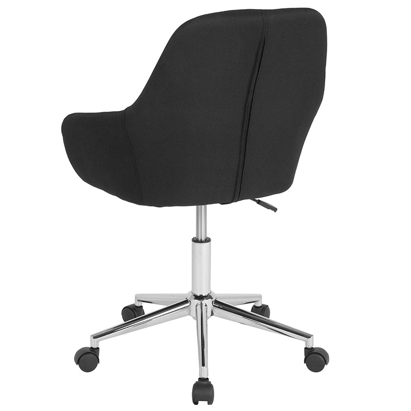 Black Fabric Mid-back Chair