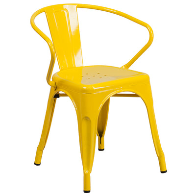 31.5sq Yellow Metal Table Set