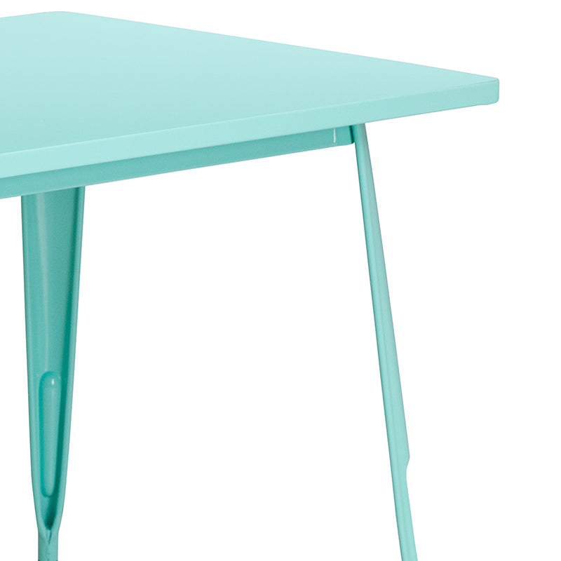 31.5x63 Mint Green Metal Table