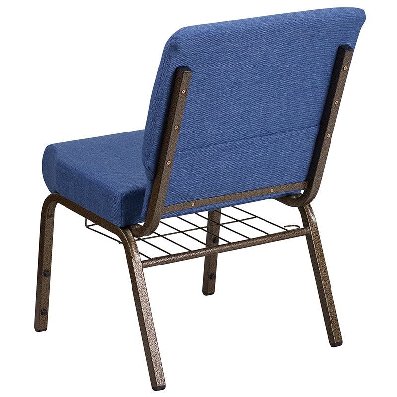 Blue Fabric Church Chair