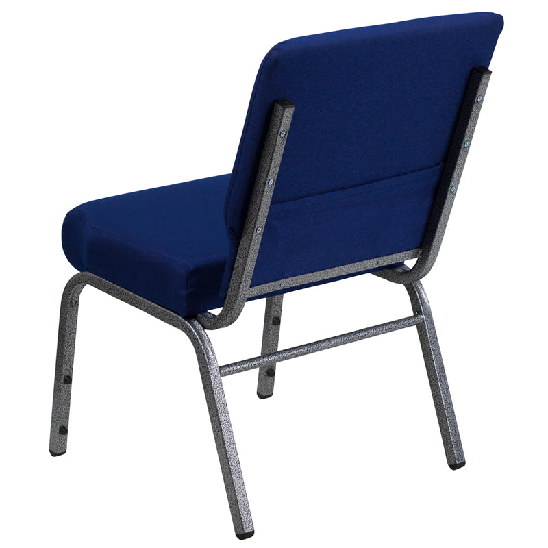 Navy Blue Fabric Church Chair