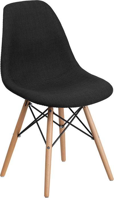 Black Fabric/wood Chair