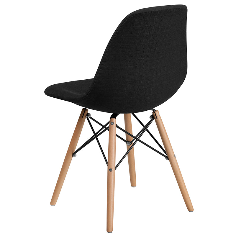 Black Fabric/wood Chair