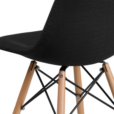 Black Fabric/wood Chair