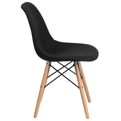 Black Fabric/wood Chair