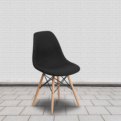 Black Fabric/wood Chair