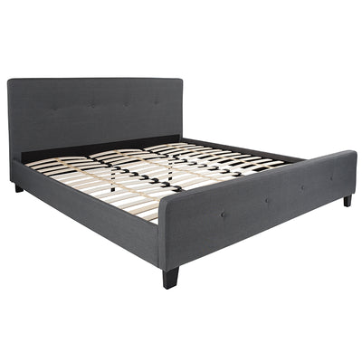 King Platform Bed-dark Gray