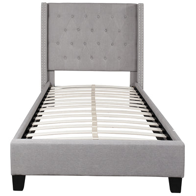 Twin Platform Bed-light Gray