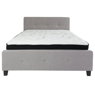 Queen Platform Bed Set-gray