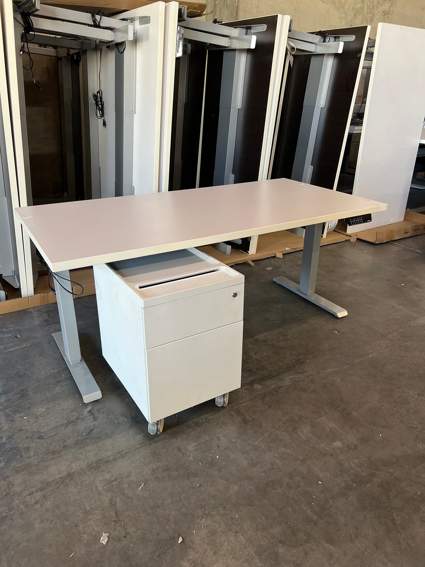 Pre Owned Friant Height Adjustable Desk With Mobile Pedestal